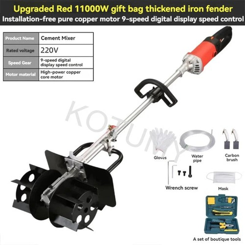 Mortar Cement Mixer Concrete Site with a Small Mixer Putty Powder Mixing Grey
