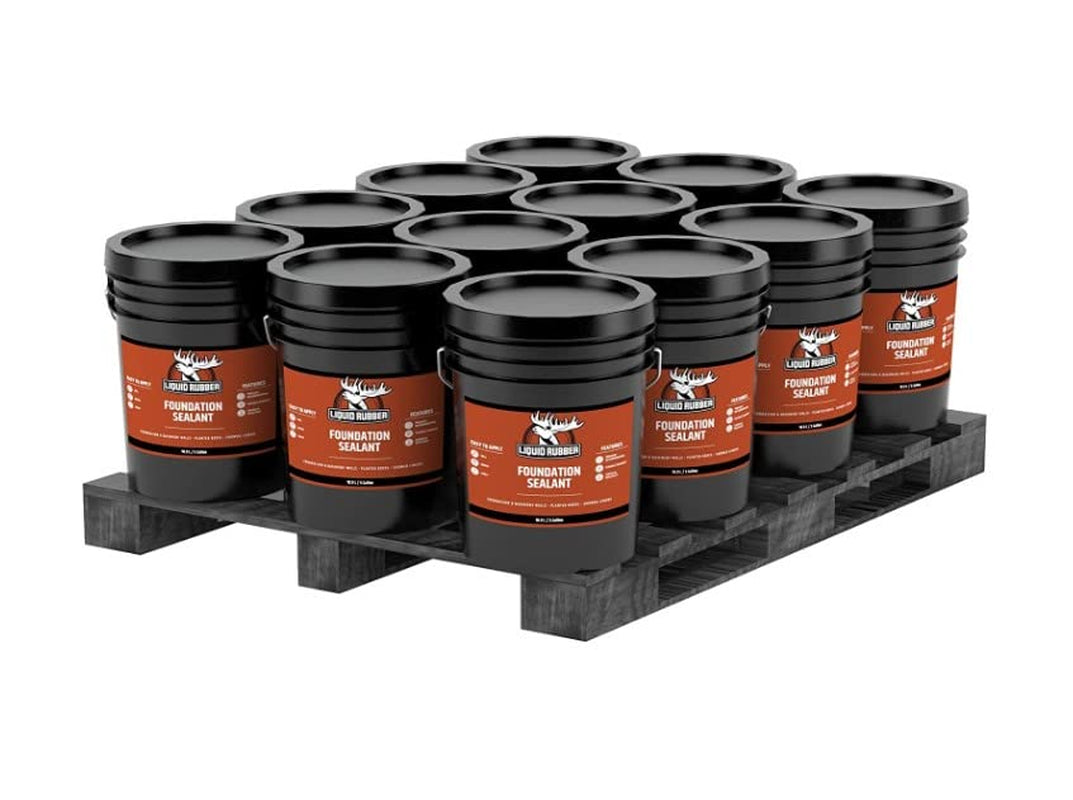 Liquid Rubber Basement and Foundation Repair Sealant - Waterproof Concrete Sealer & Crack Filler - Flexible Coating for Indoor & Outdoor Use - Waterproofing Paint - Black, 5 Gallon