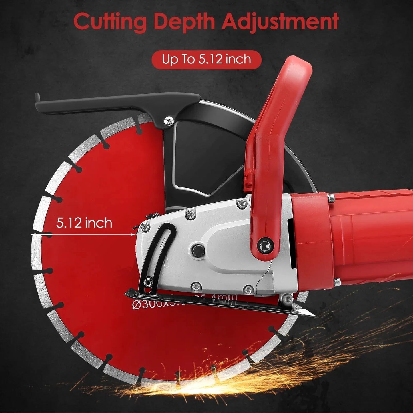 14" Circular Concrete Cut off Saw Wet Dry Concrete Saw Cutter W/Water Pump&Blade