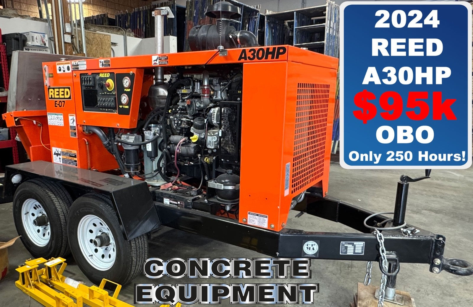 REED A30HP Demo Concrete Pump 2024 / 250 Hours! Schwing Putzmeister Type