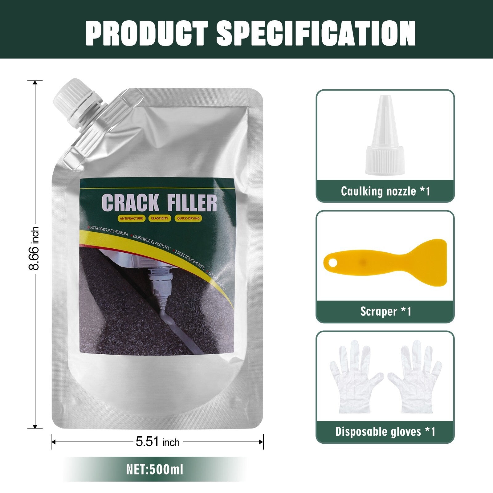Concrete Crack Filler Waterproof Concrete Repair Sealant Weather-Resist