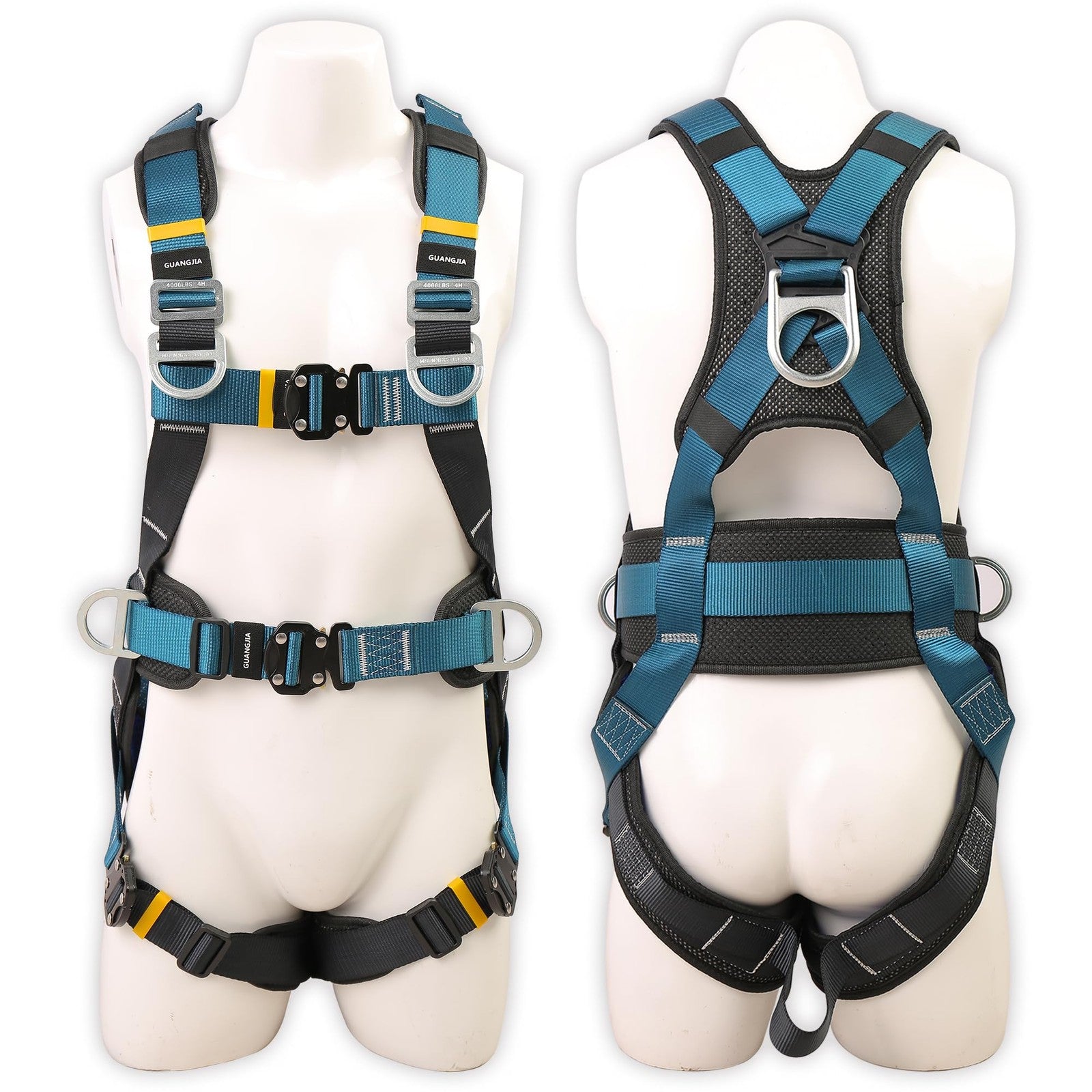 Full Body Protection Safety Harness 5Pt Adjustment Safe Comfortable Construct...