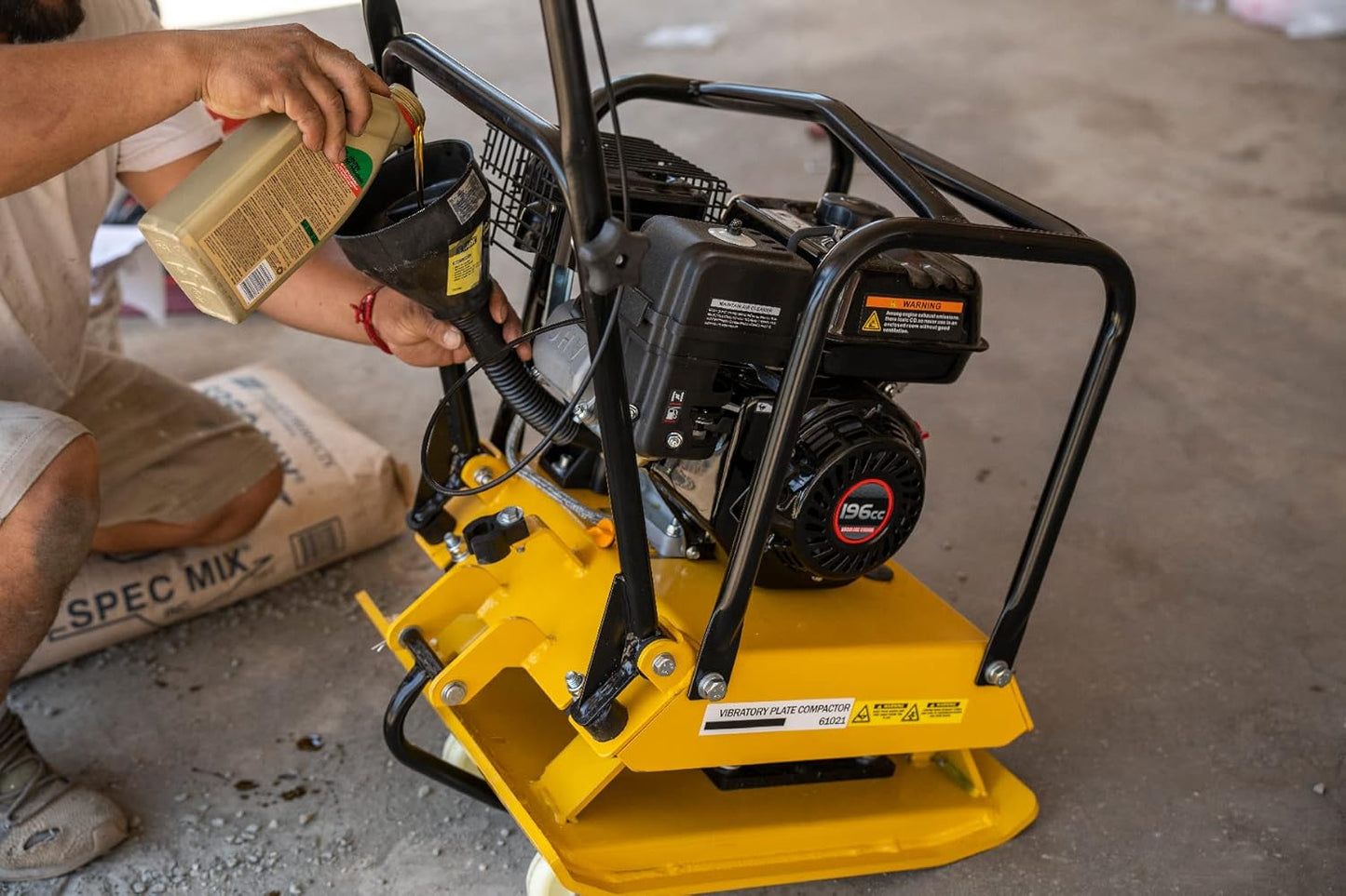 Stark USA Stark 6.5Hp Walk-Behind Vibration 21Inches X 21Inches Plate Compactor 2248Lbs Force 196Cc Engine Motor Vibratory Tamper Power Paver