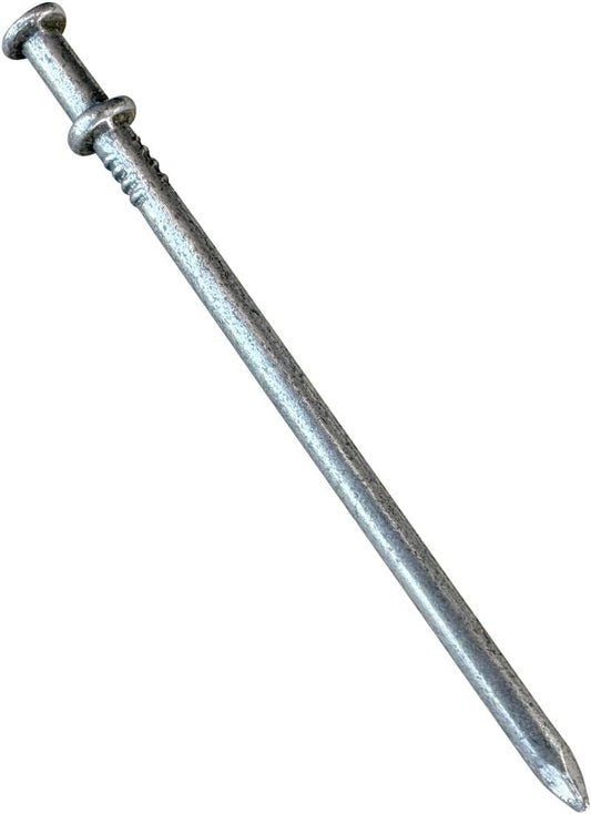 Sandbaggy 16D Duplex Nails (3.5" Long) - Temporary Construction, Concrete Forms, Scaffolding - 8 Gauge Steel - Smooth Shank, Flat Head - Removable/Reusable (200)
