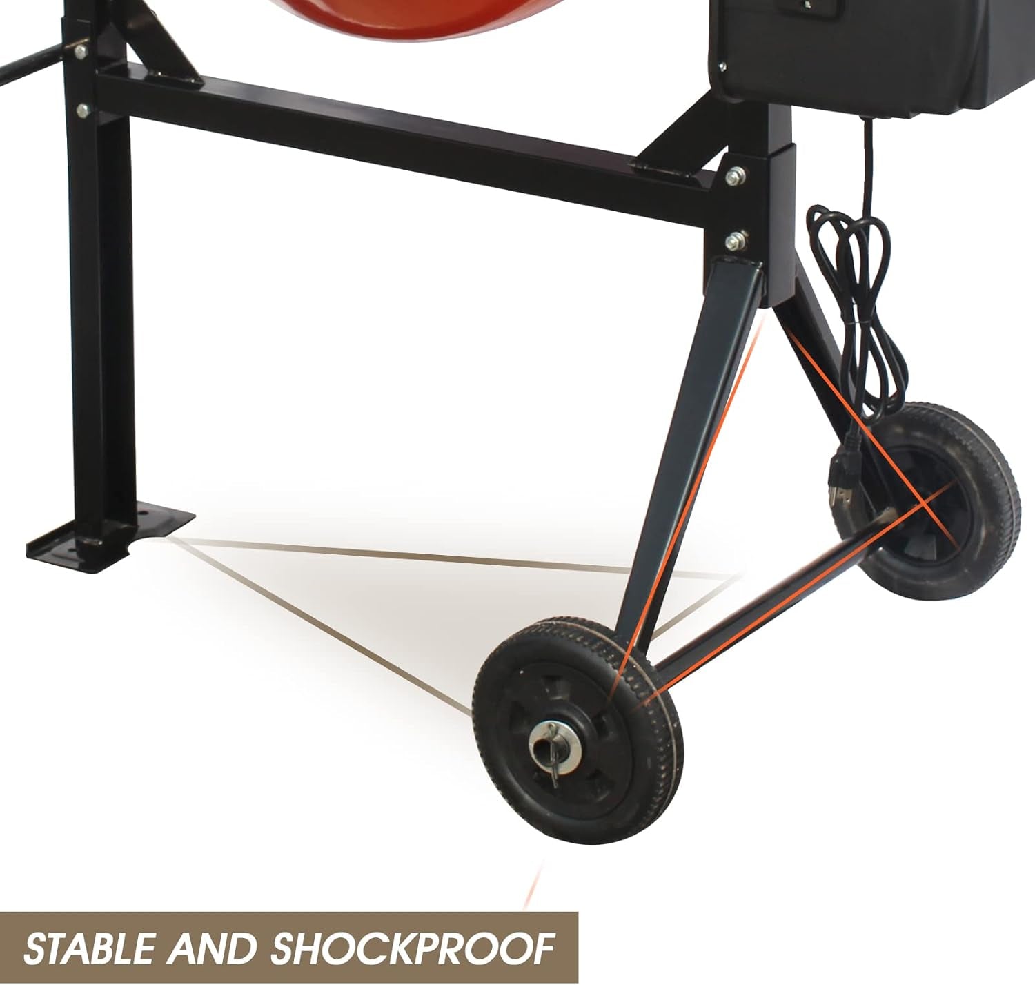 Portable 5 Cubic Ft Concrete Cement Mixer 4/5 HP 600W Adjustable Tilt,Heavy Concrete Mud Mixer Tools with Wheel and Stand,Electric Concrete Mixer for Mortar Stucco Seeds DIY Construction and Fodder