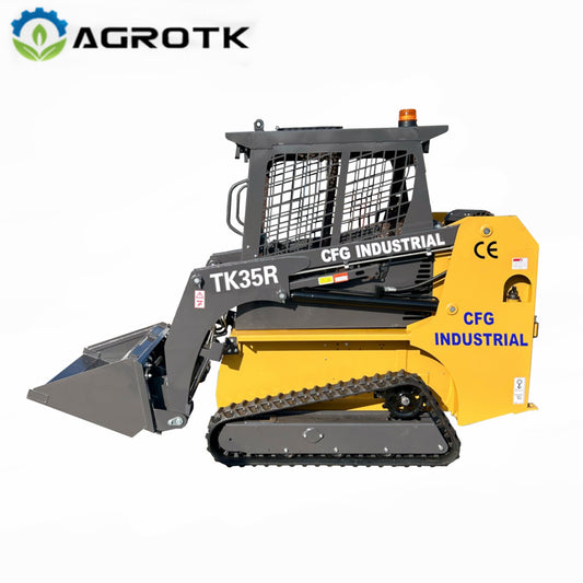 AGT Mini Skid Steer Track Loader 32.8HP Gas Engine 1.5 Ton Crawler Bucket 37.4In